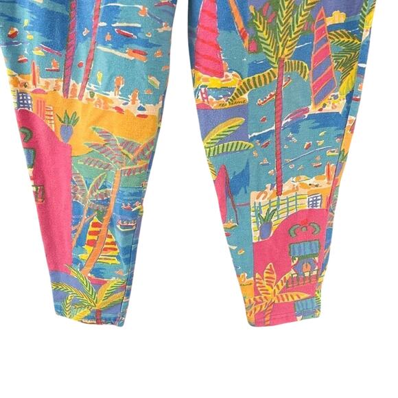 Vintage Ken Done Art & Design Tropical Print Pants Cotton Stretch Size 1X - Picture 3 of 7